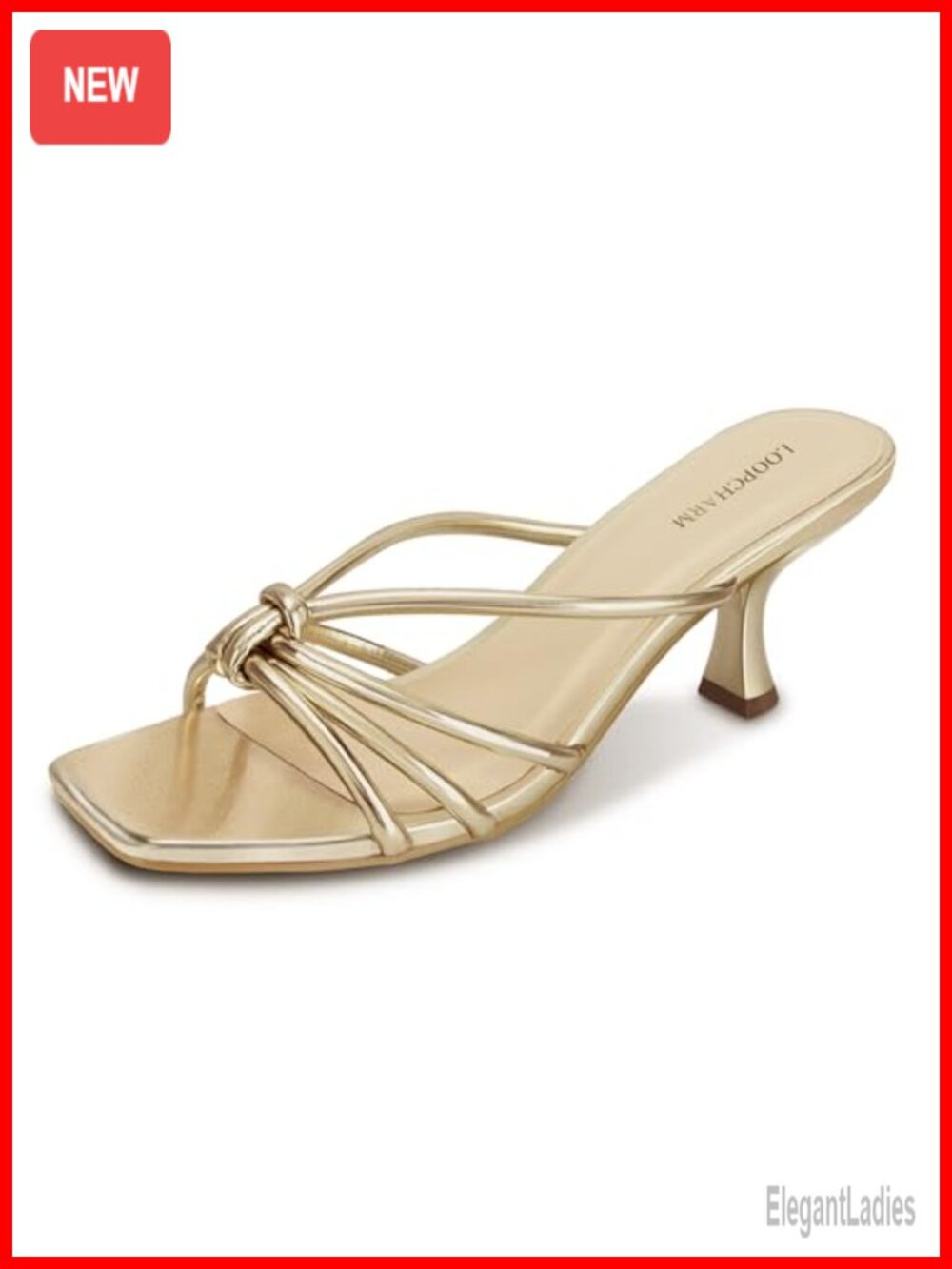 Women's Strappy Kitten Heel Knotted Square Open Toe Mule Sandals